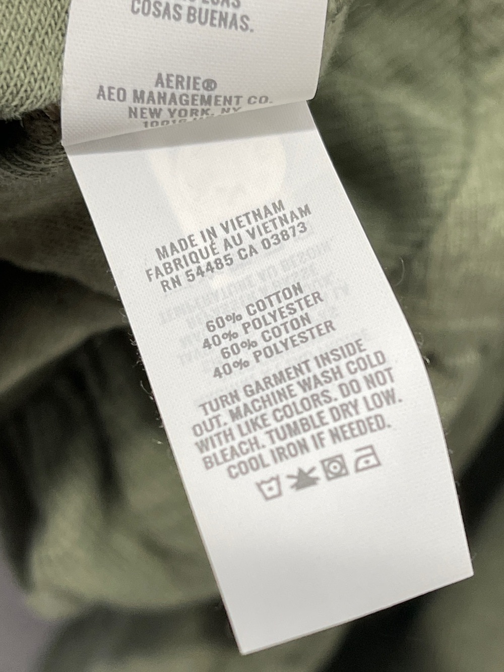 aerie Endless Summer Sage Peplum Cropped Sweatshirt Lantern Sleeve Tie Cuff Cozy - Picture 8 of 9
